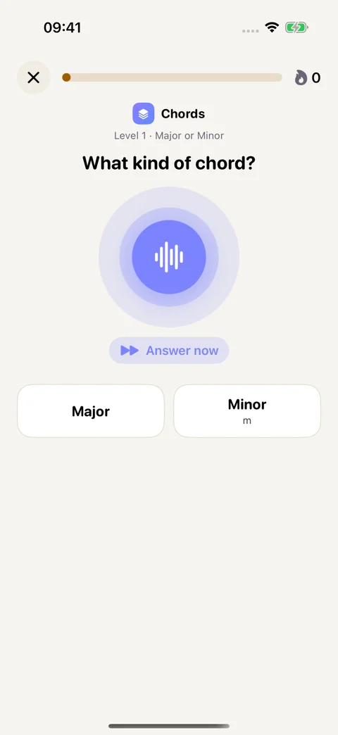 Chords: Recognize the quality of the chord you hear.