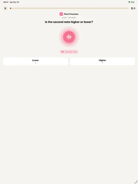 Pitch precision · iPad: Hear a small difference in tuning.