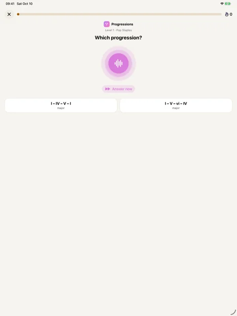 Progressions · iPad: Follow the movement of the harmony.