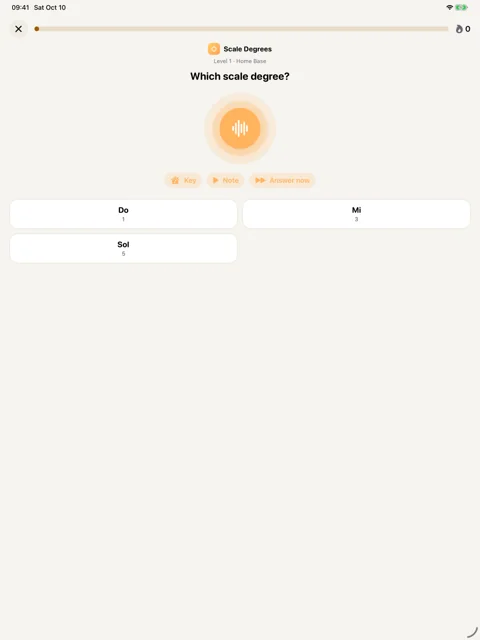 Scale degrees · iPad: Place a note inside an established key.