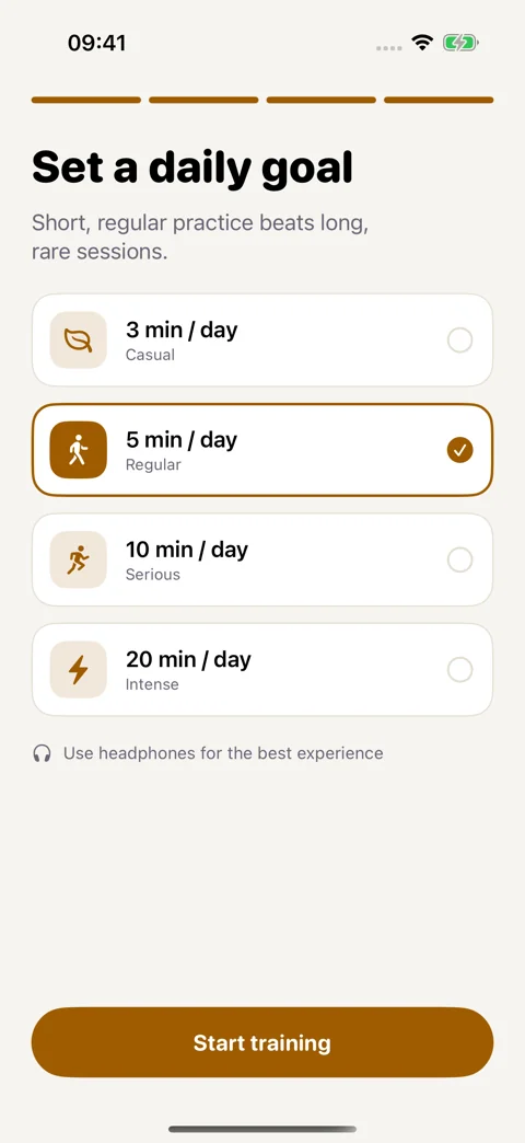 A goal you can keep: Choose how much time to practise each day.